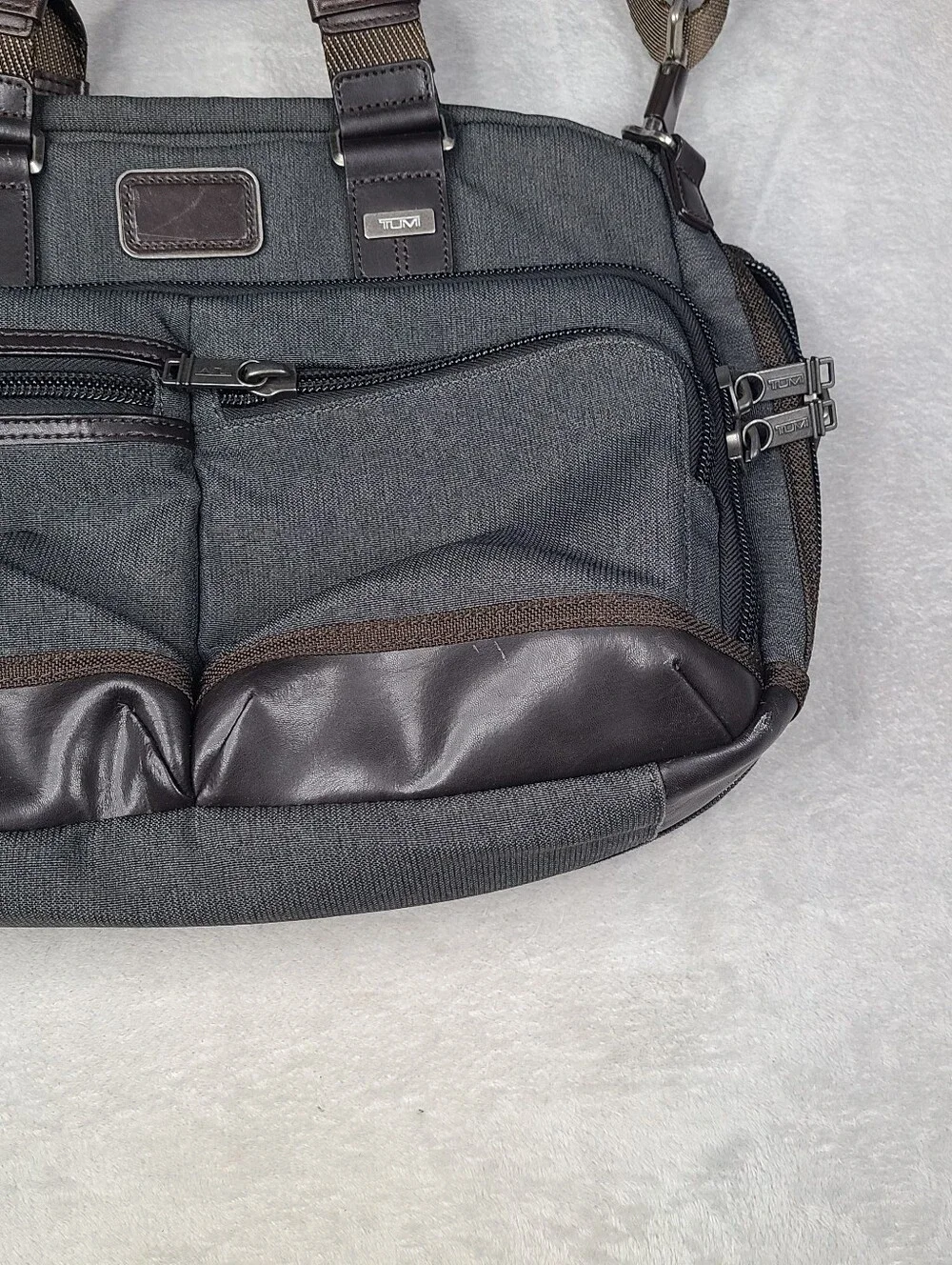 TUMI Alpha Bravo Men's Andersen Slim Commuter Brief Bag Grey